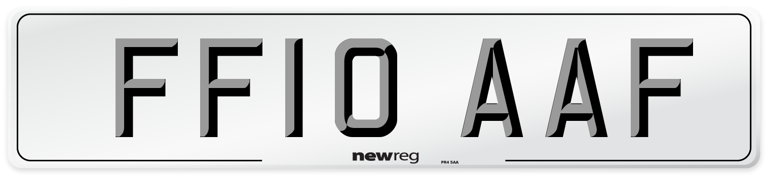 FF10 AAF Number Plate from New Reg
